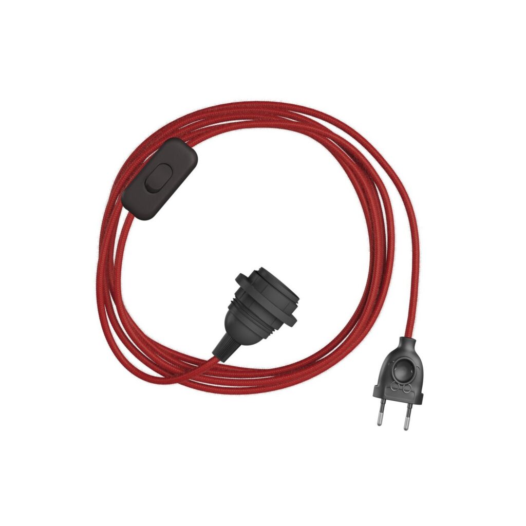 Snakebis lampa s grlom za sjenilo i 3m tekstilnog kabela RC35